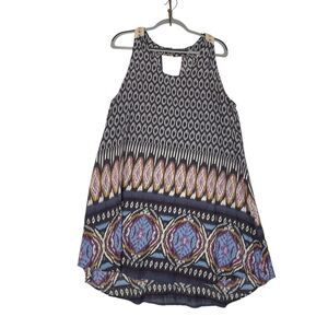 Kori Dress size Large Blue Boho Hippy Floral casual